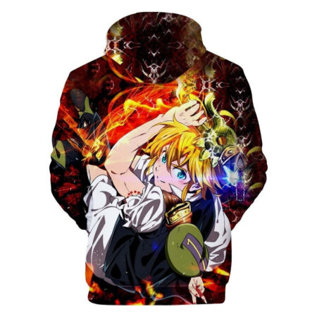 Blusa Jaqueta 3D Full Meliodas Clássico Nanatsu No Taizai Anime Top - Imagem 2