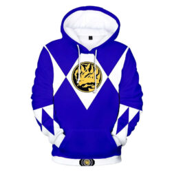 Blusa Jaqueta 3D Full Ranger Azul Power Rangers Mighty Morphin Top