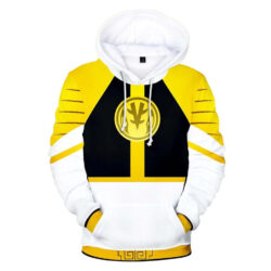 Blusa Jaqueta 3D Full Tommy Ranger Branco Power Rangers Mighty Morphin Top