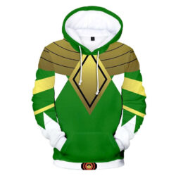 Blusa Jaqueta 3D Full Tommy Ranger Verde Power Rangers Mighty Morphin Top