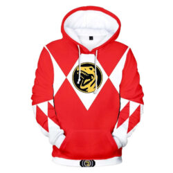 Blusa Jaqueta 3D Full Ranger Vermelho Power Rangers Mighty Morphin Top