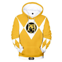 Blusa Jaqueta 3D Full Ranger Amarelo Power Rangers Mighty Morphin Top
