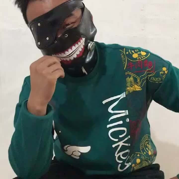Máscara Cosplay Kaneki Anime Tokyo Ghoul:Re Realista Latex Capuz - Imagem 2