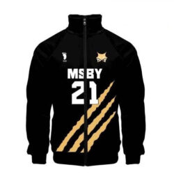 Jaqueta Corta Vento 3D Hinata MSBY Black Jackal Anime Haikyuu Top