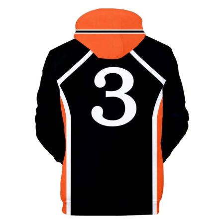 Blusa Jaqueta 3D Full Asahi Azumane Colégio Karasuno Haikyuu Anime Top - Imagem 2