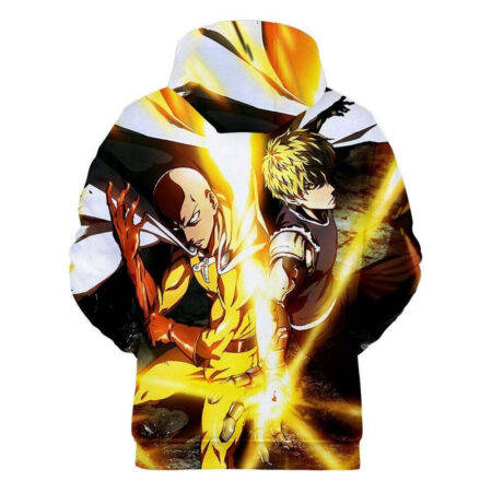 Blusa Jaqueta 3D Full Saitama e Genos Anime One Punch Man Top - Imagem 2