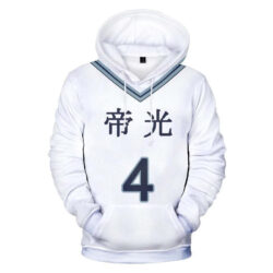 Blusa Jaqueta 3D Full Uniforme Escola Teiko Kuroko No Basket Anime Top
