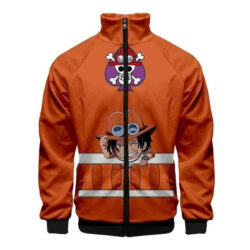Jaqueta Corta Vento 3D Portgas D. Ace Anime One Piece Top