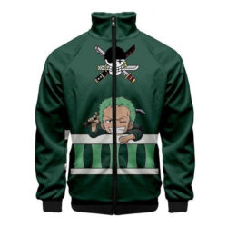 Jaqueta Corta Vento 3D Roronoa Zoro Anime One Piece Top
