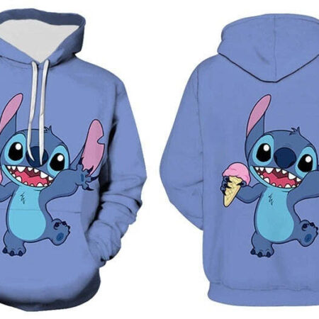 Blusa Jaqueta 3D Full Stitch Animação Lito e Stitch Top - Imagem 2