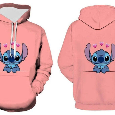 Blusa Jaqueta 3D Full Stitch Apaixonado Animação Lito e Stitch Top - Imagem 2