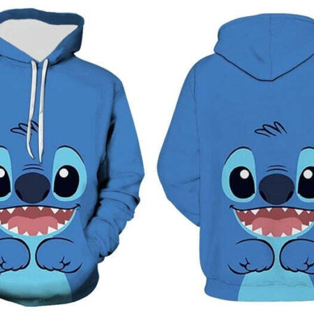 Blusa Jaqueta 3D Full Stitch Clássico Animação Lito e Stitch Top - Imagem 2