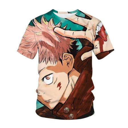 Camisa Camiseta Itadori Yuji Jujutsu Kaisen Anime Impressão 3D Full