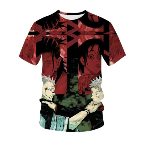 Camisa Camiseta Itadori Vs Sukuna Jujutsu Kaisen Anime Impressão 3D Full