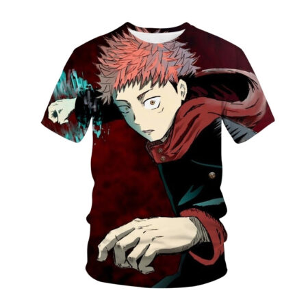 Camisa Camiseta Itadori Punho Divergente Jujutsu Kaisen Anime Impressão 3D Full