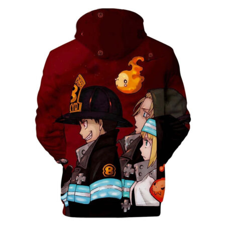 Blusa Jaqueta 3D Full Shinra Arthur e Irmã Iris Anime Fire Force Top - Imagem 2