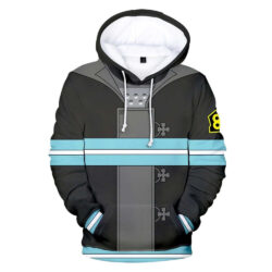 Blusa Jaqueta 3D Full Uniforme 8ª Brigada Especial Anime Fire Force Top