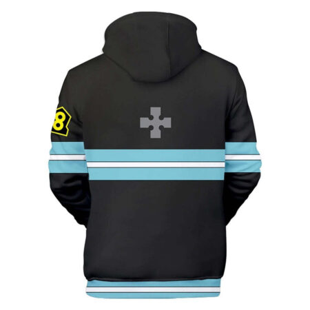 Blusa Jaqueta 3D Full Uniforme 8ª Brigada Especial Anime Fire Force Top - Imagem 2