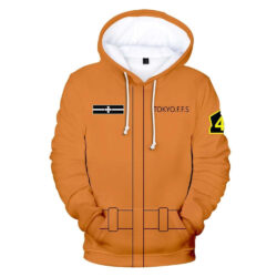 Blusa Jaqueta 3D Full Uniforme Laranja Bombeiros Anime Fire Force Top