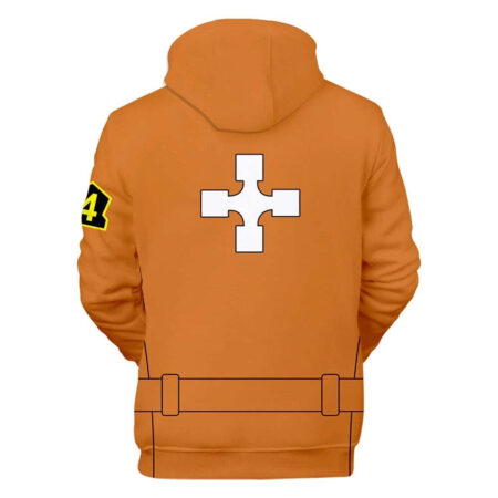 Blusa Jaqueta 3D Full Uniforme Laranja Bombeiros Anime Fire Force Top - Imagem 2