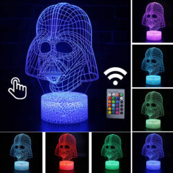 Luminária Abajur LED Darth Vader Star Wars Multicolorido Lanterna 3D Decorativo