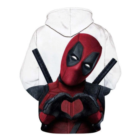 Blusa Jaqueta 3D Full Deadpool Coração Filme Marvel Top - Imagem 2
