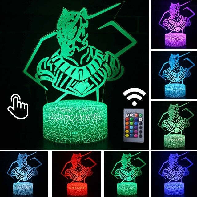 Luminária Abajur LED Pantera Negra Filme Multicolorido Lanterna 3D Decorativo