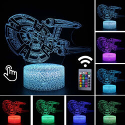 Luminária Abajur LED Nave De Apoio Star Wars Multicolorido Lanterna 3D Decorativo