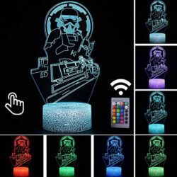Luminária Abajur LED Capitã Phasma Star Wars Multicolorido Lanterna 3D Decorativo