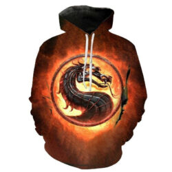 Blusa Jaqueta 3D Full Símbolo Dragão Mortal Kombat Top