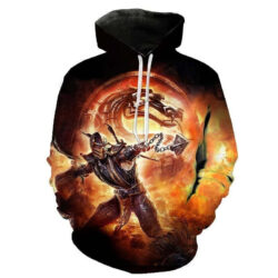 Blusa Jaqueta 3D Full Scorpion Símbolo Mortal Kombat Top