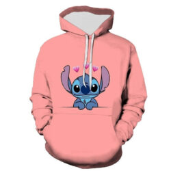 Blusa Jaqueta 3D Full Stitch Apaixonado Animação Lito e Stitch Top