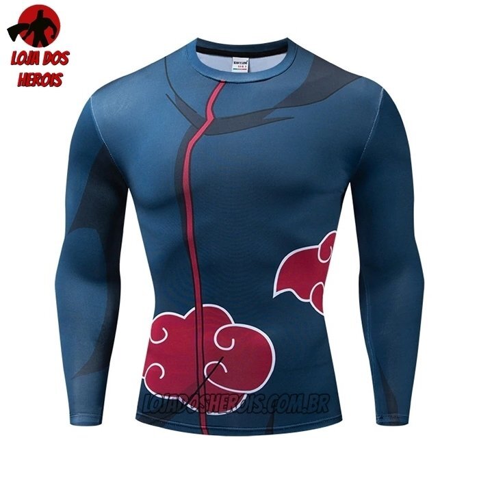 Camisa/Camiseta Hash Guard Itachi Uchiha Manga Compressão Segunda Pele