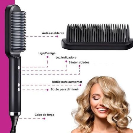 Escova Alisadora Lady Hair - Cabelos Lisos na hora - Imagem 2