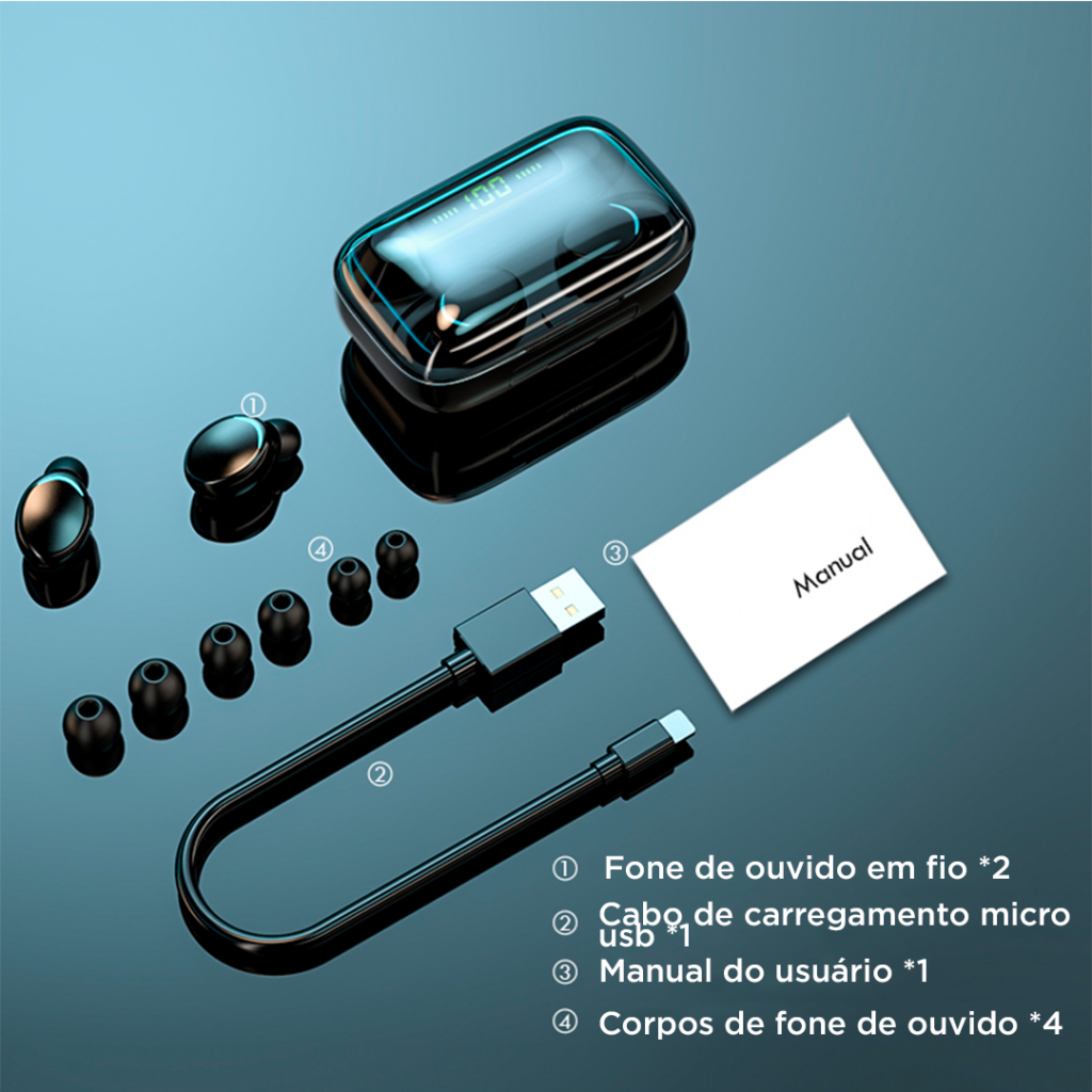 Fone Bluetooth à Prova D'água | AlfaPods Pro (Queima De Estoque 🔥) - Imagem 4