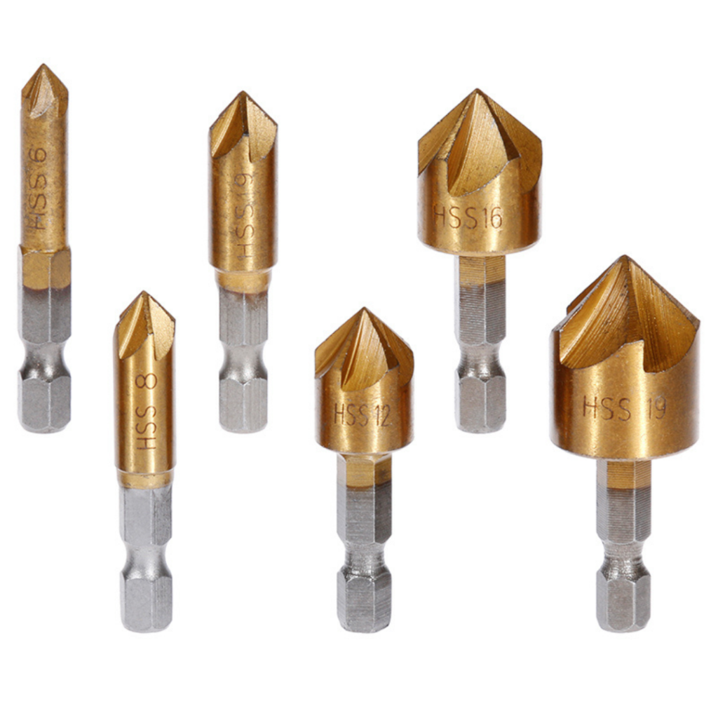 Brocas Escareadoras Para Chanfro Dourado | Kit com 6 Peças - Imagem 2