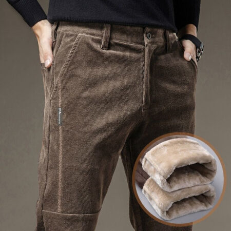 Calça Masculina de Inverno de Veludo e Lã