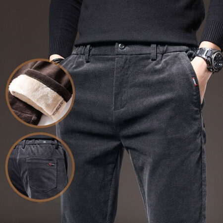 Calça Masculina de Inverno de Veludo e Lã - Image 7