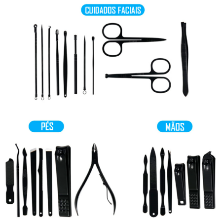 Kit Profissional MenCare 25 em 1 [MATERIAL EM AÇO CIRÚRGICO] - Imagem 4