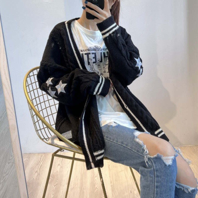Cardigan Feminino de Inverno de Malha Bordado - Imagem 3