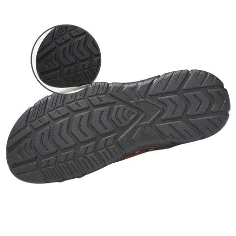 Chinelo de Couro Ortopédico Com Sola Antiderrapante - Imagem 11