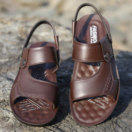 Sandália Masculina De Couro Walk Well Ortopédica - Imagem 5
