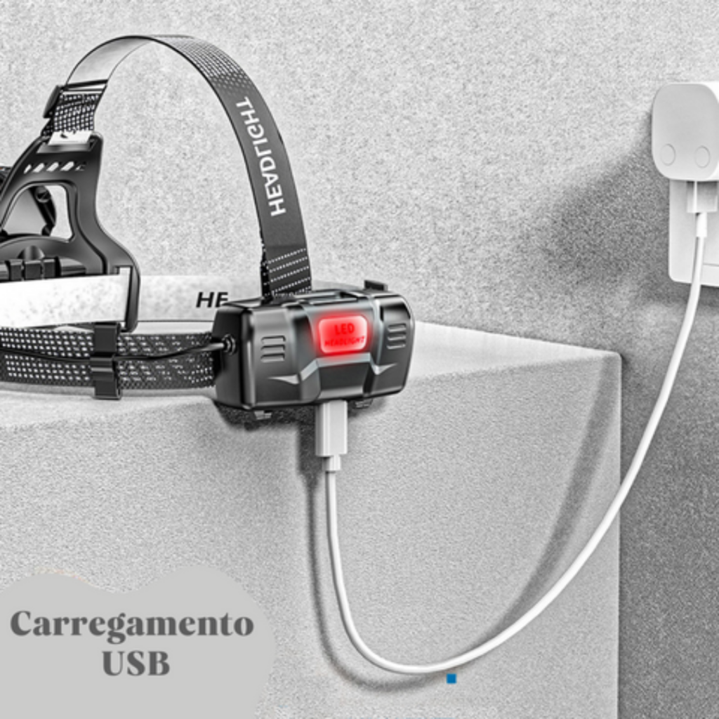 Lanterna De Cabeça Zoom USB Super Potente - Imagem 4
