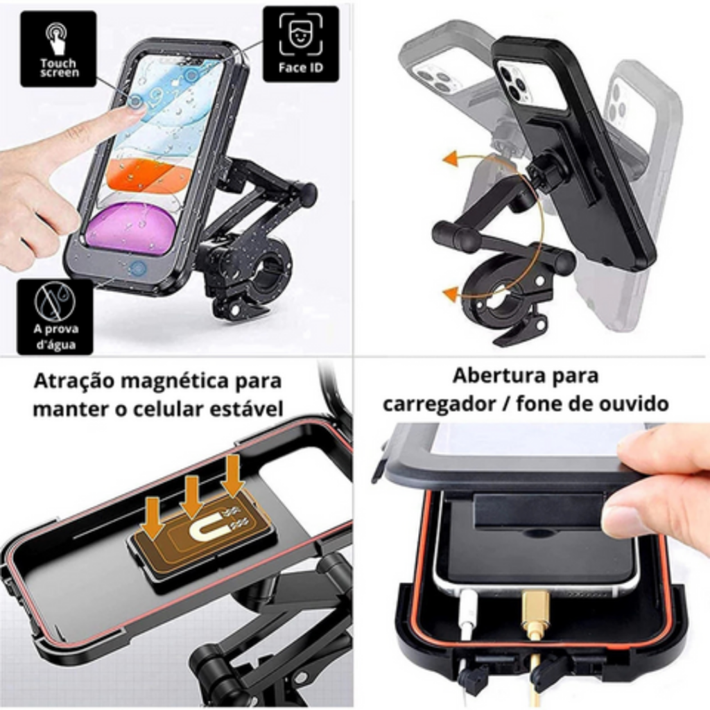 Suporte De Celular Para Moto e Bicicleta 360° Graus - Imagem 3