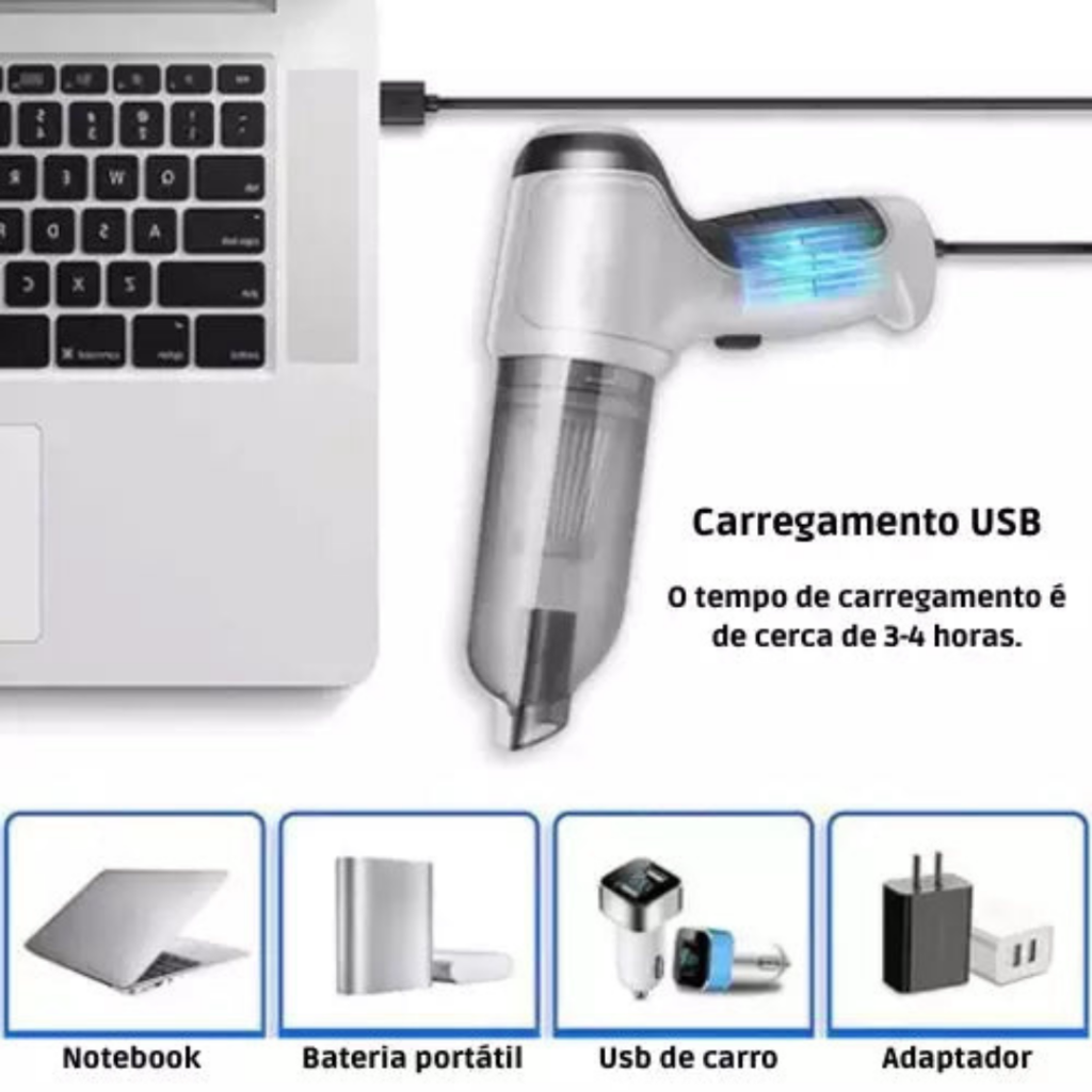Aspirador De Pó Portátil Sem Fio 3 em 1 - Imagem 4