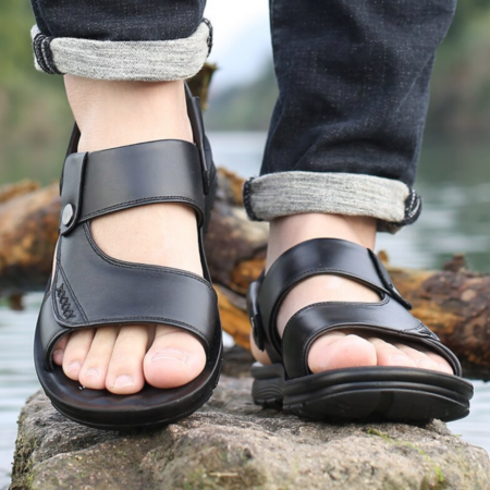 Sandália Masculina De Couro Walk Well Ortopédica - Imagem 2