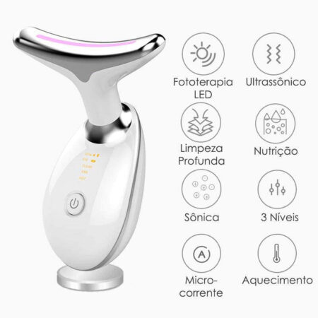 Aparelho Facial Trata e Previne Rugas, Papadas - Fototerapia Anti Envelhecimento - Imagem 4