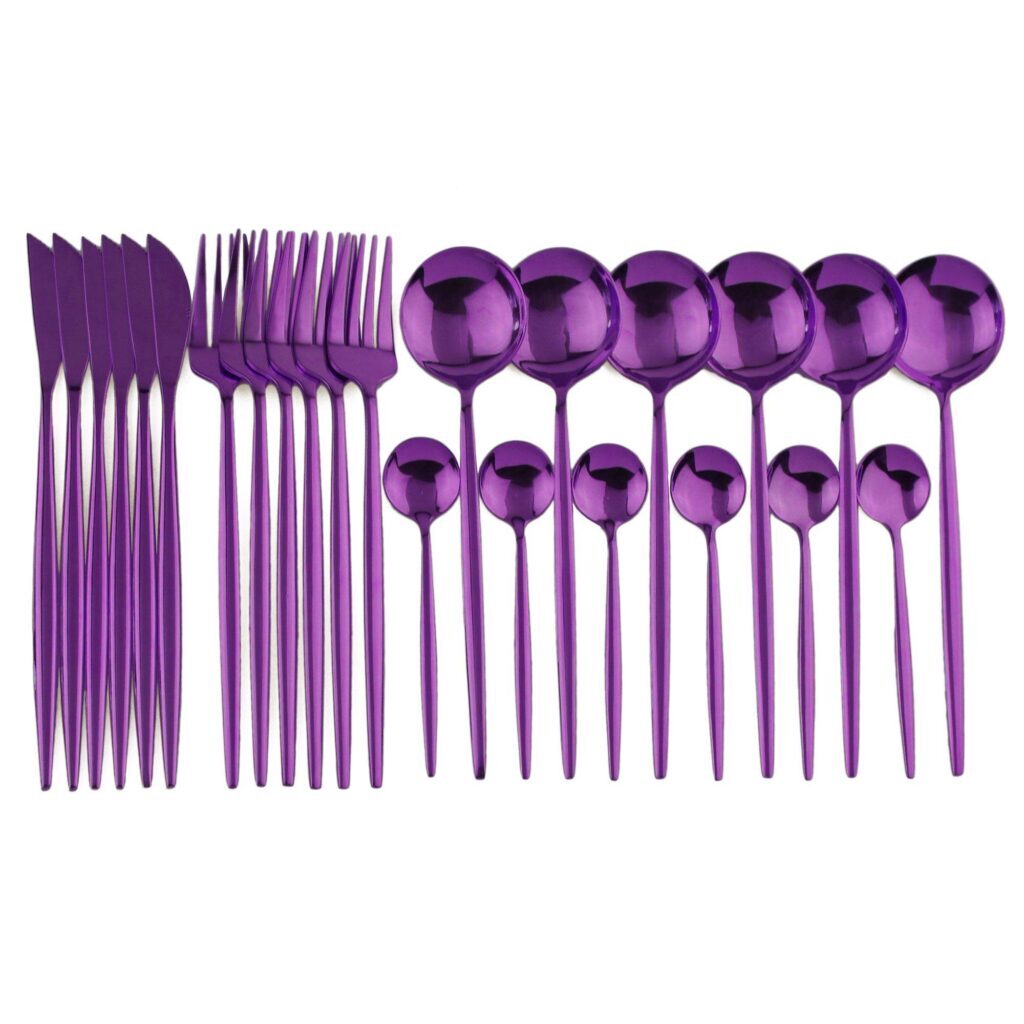 Talher Aço Negro Premium Feito à Mão 24pcs - Imagem 12
