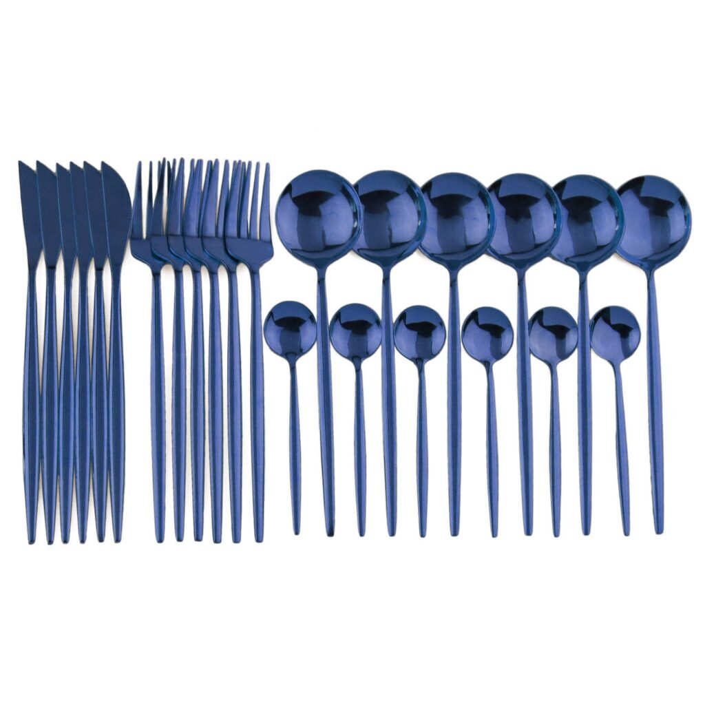 Talher Aço Negro Premium Feito à Mão 24pcs - Imagem 13