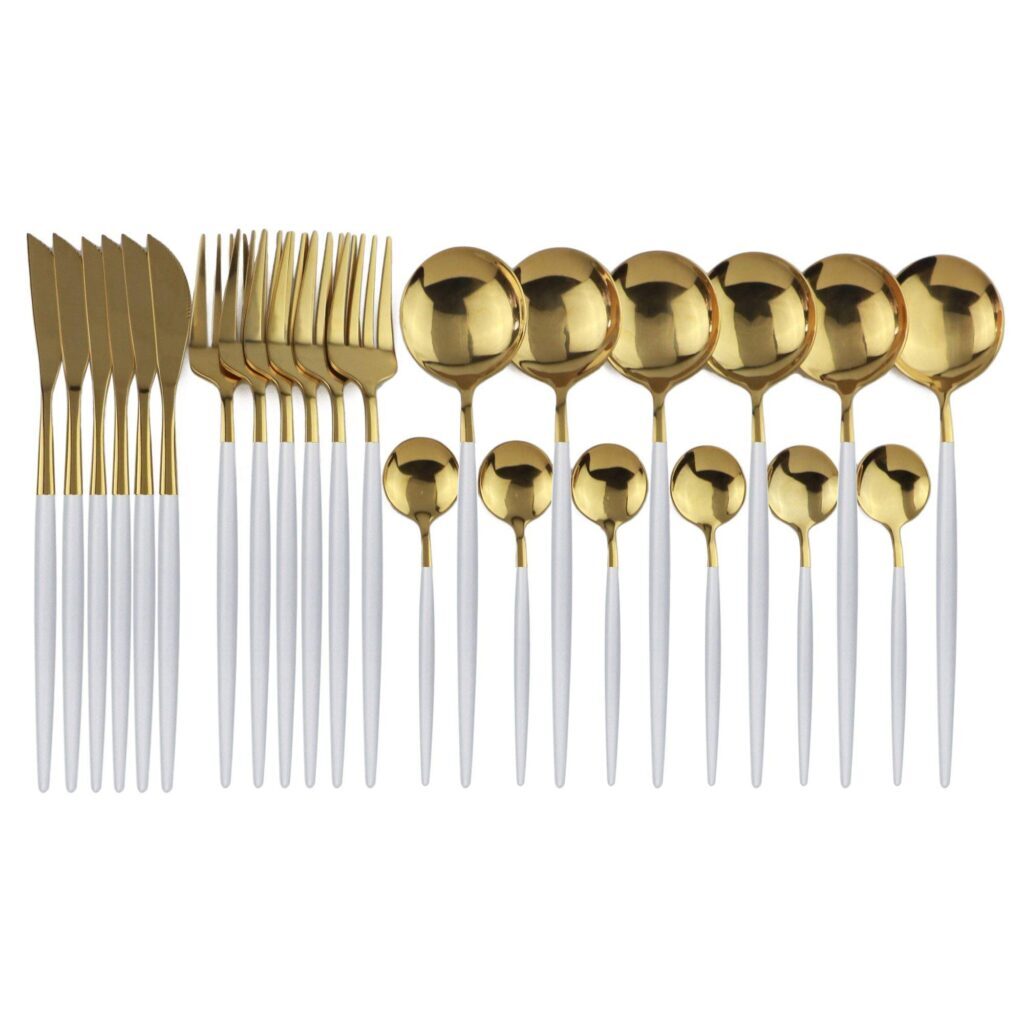 Talher Aço Negro Premium Feito à Mão 24pcs - Imagem 21